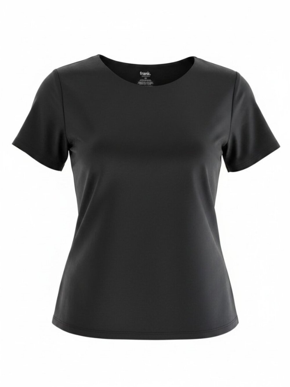 FRANK AND OAK Black Stretch Tee Minimalist Basic Soft Lightweight Top size L